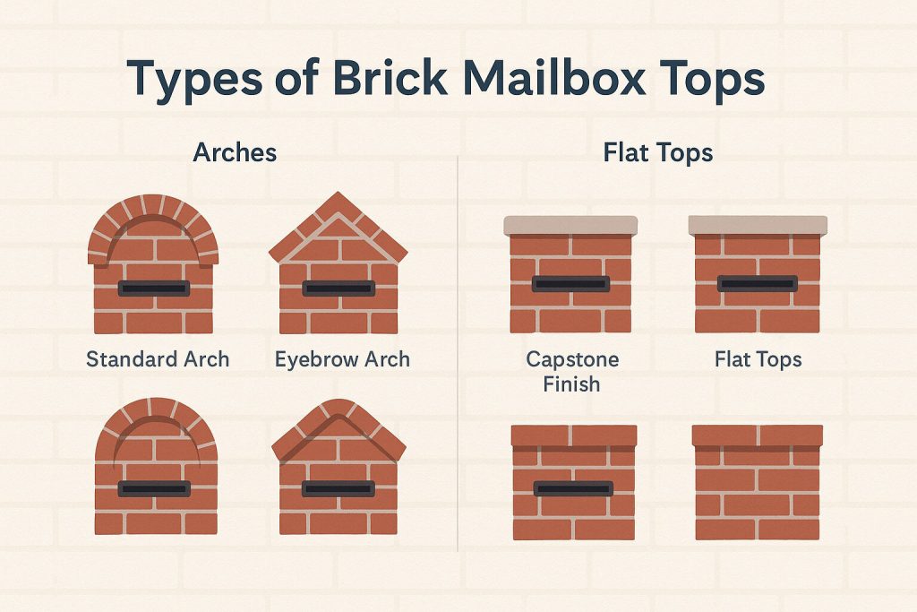 Types of Brick Mailbox Tops Graphic