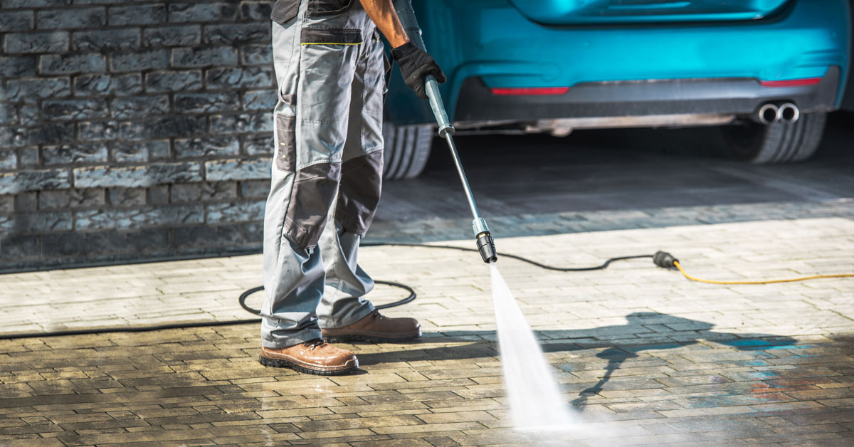 pressure washing brick