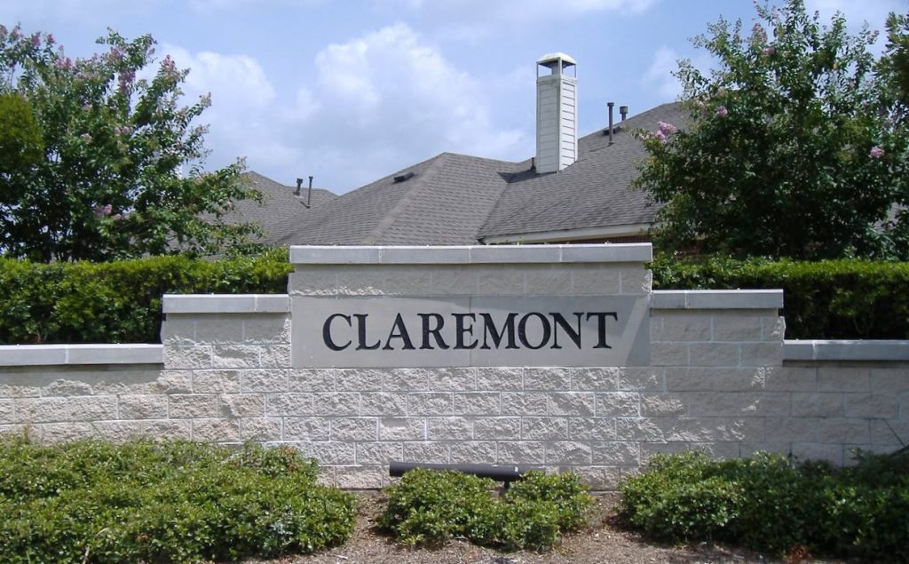 claremont community monument sign