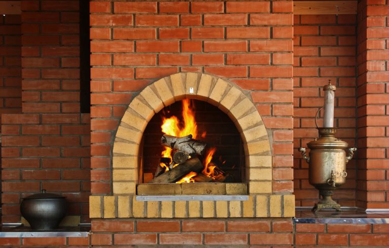 custom brick fireplace