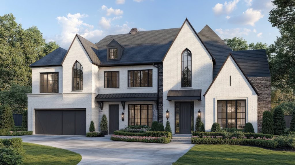 home exterior with decorative wash on brick