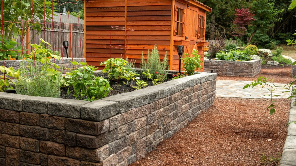 Brick and Stone Garden Box