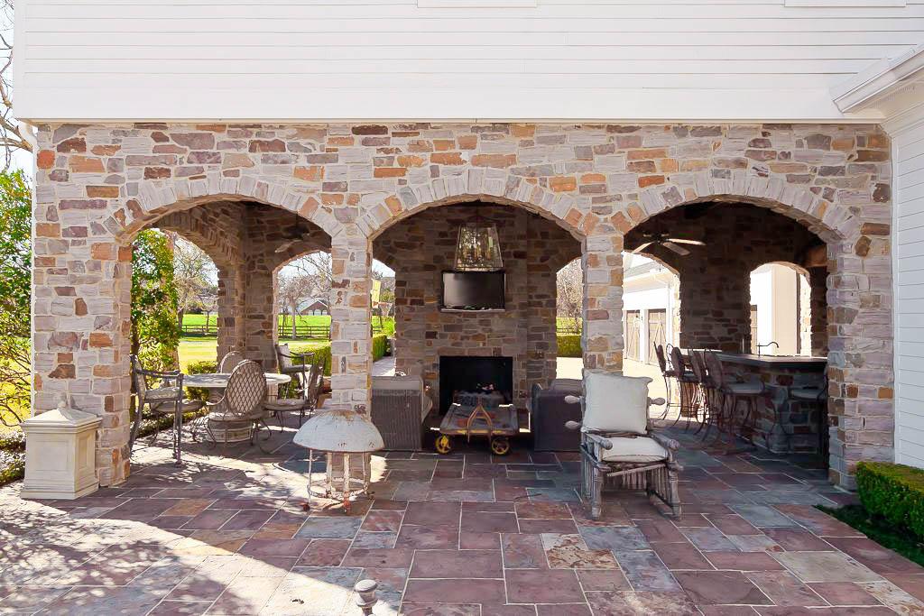 Custom Stone Installation Outdoor Living Area