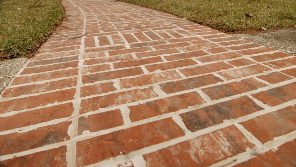 Finished Brick Walkway Installation