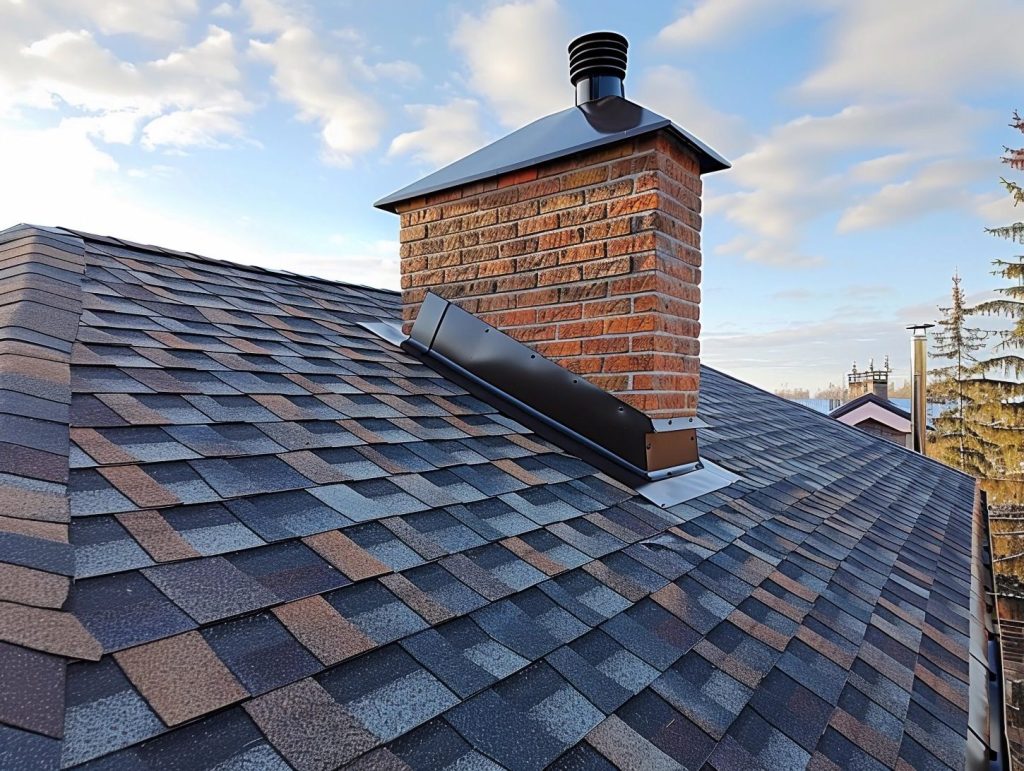 Brick Chimney on Home Roof