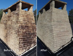 Chimney Pressure Washing Before and After