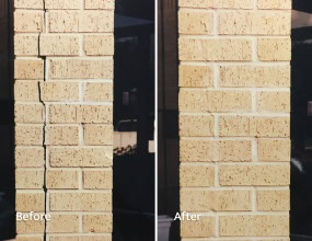 Column Crack Repair Before and After