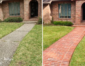 Front Brick Walkway Before and After