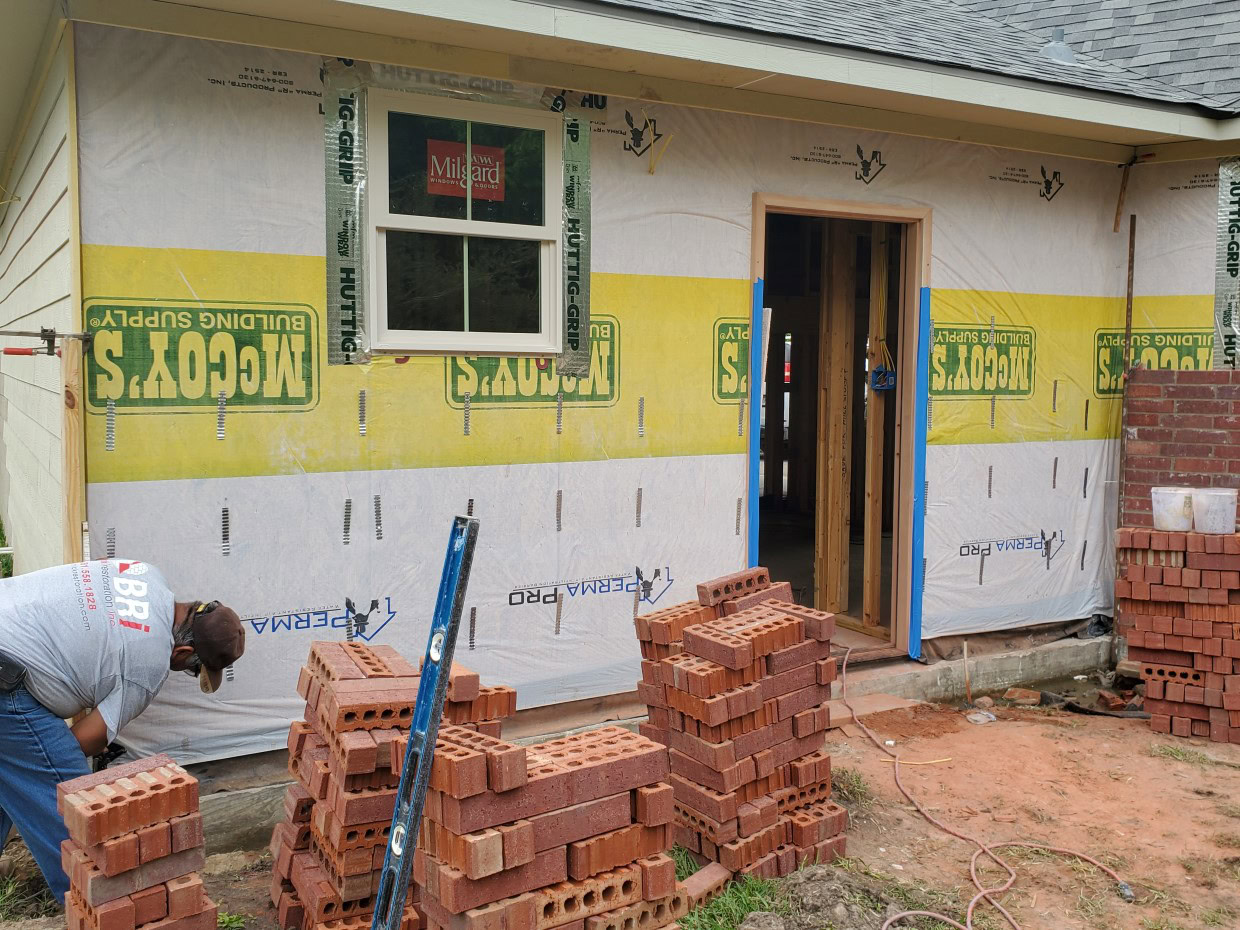 Home Addition Brick Installation