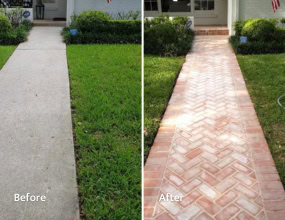 Paver Walkway Before and After