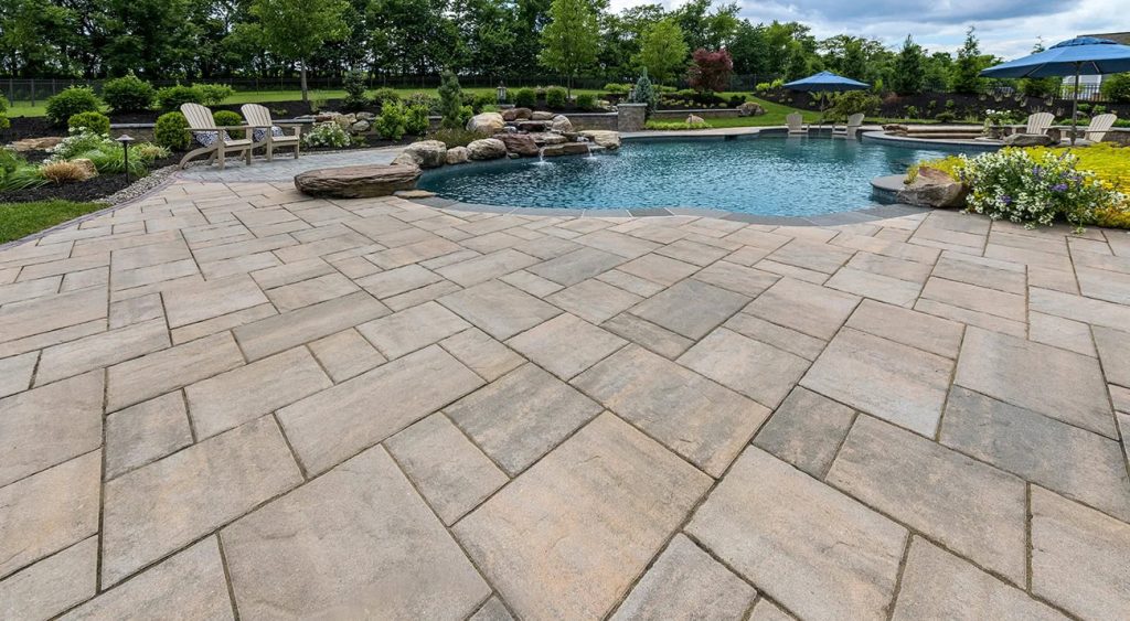 Pavers Around Pool in Backyard