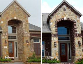 Whole Home Brick Staining Before and After