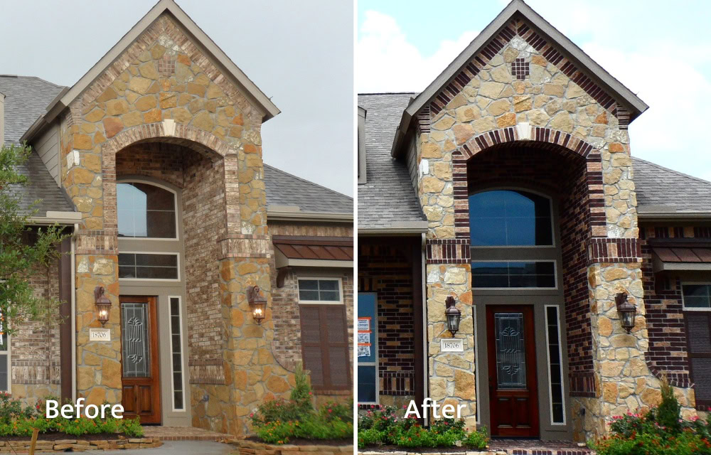 Whole Home Brick Staining Before and After