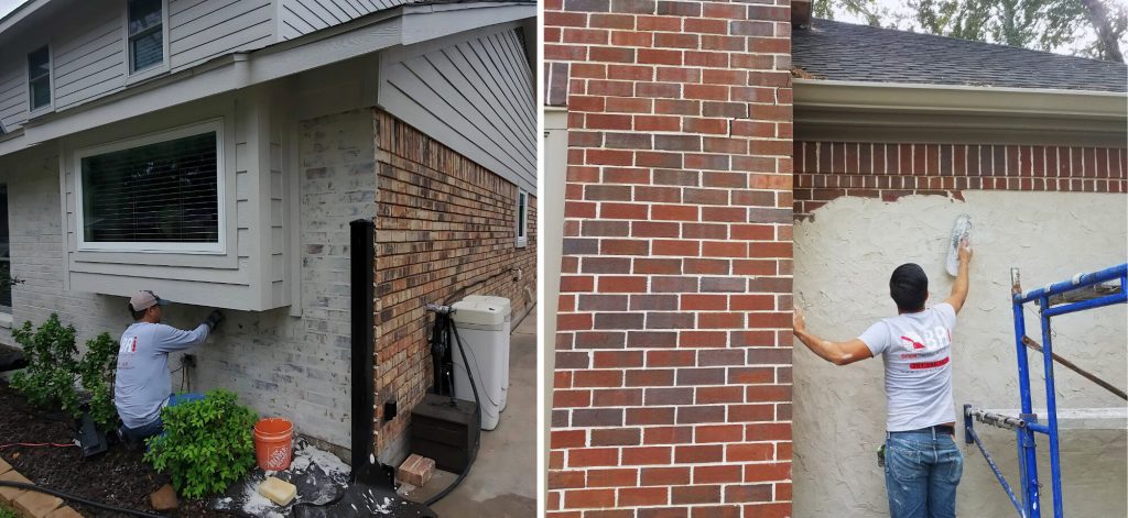 German smear and slurry being applied by Brick Restoration, Inc.