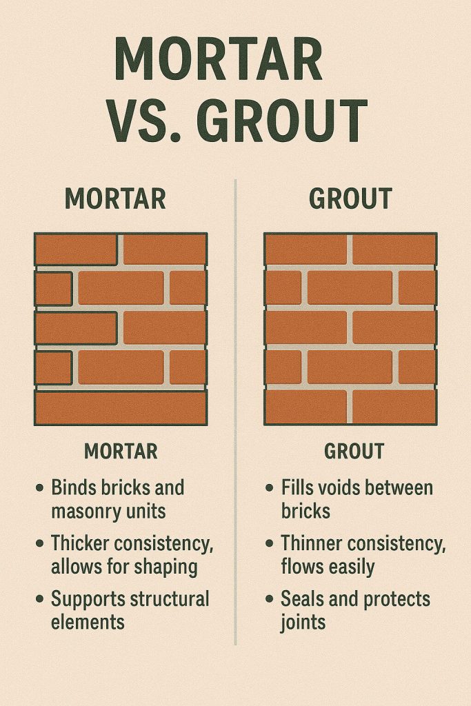 Mortar vs Grout Graphic