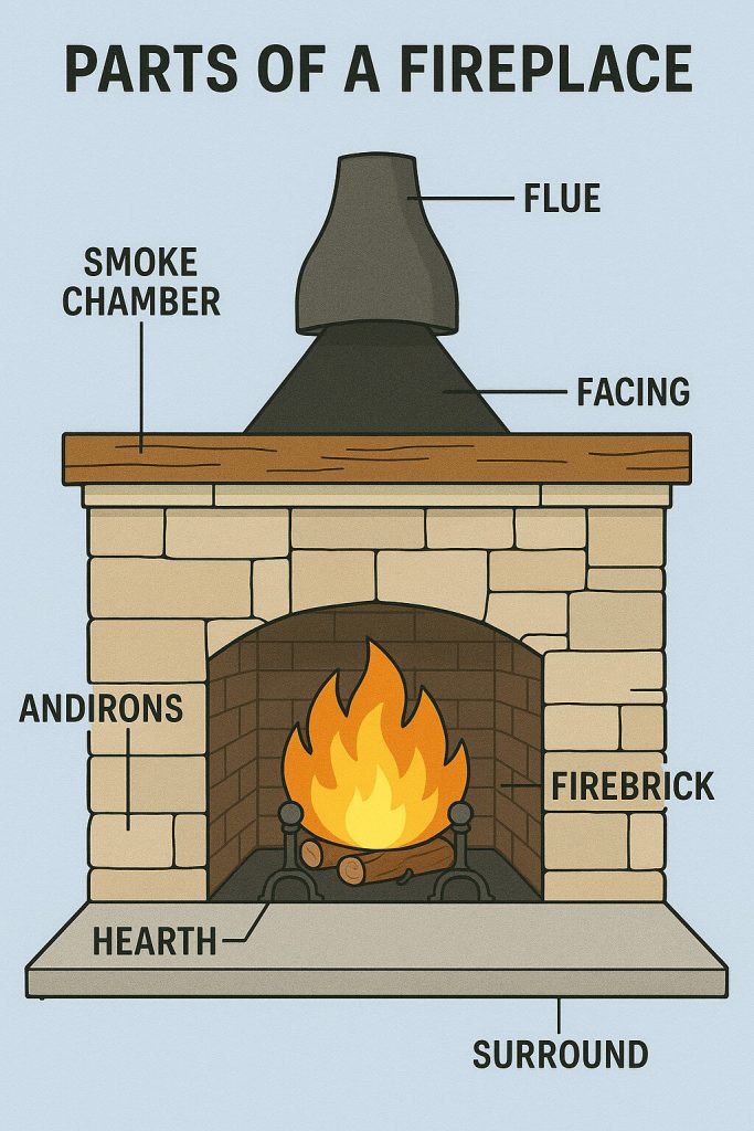 Parts of a Fireplace Graphic
