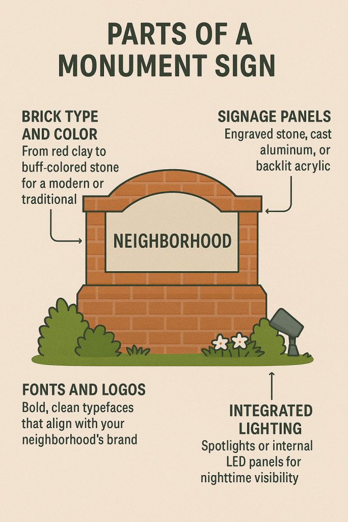 Parts of a Monument Sign Graphic