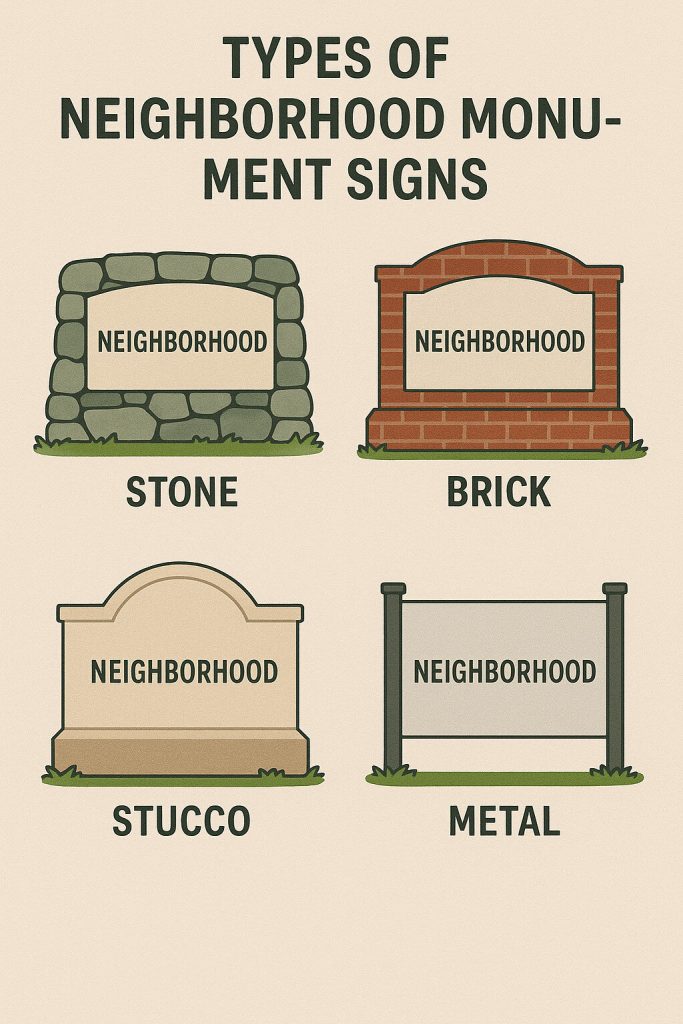 Types of Community Monument Signs Graphic