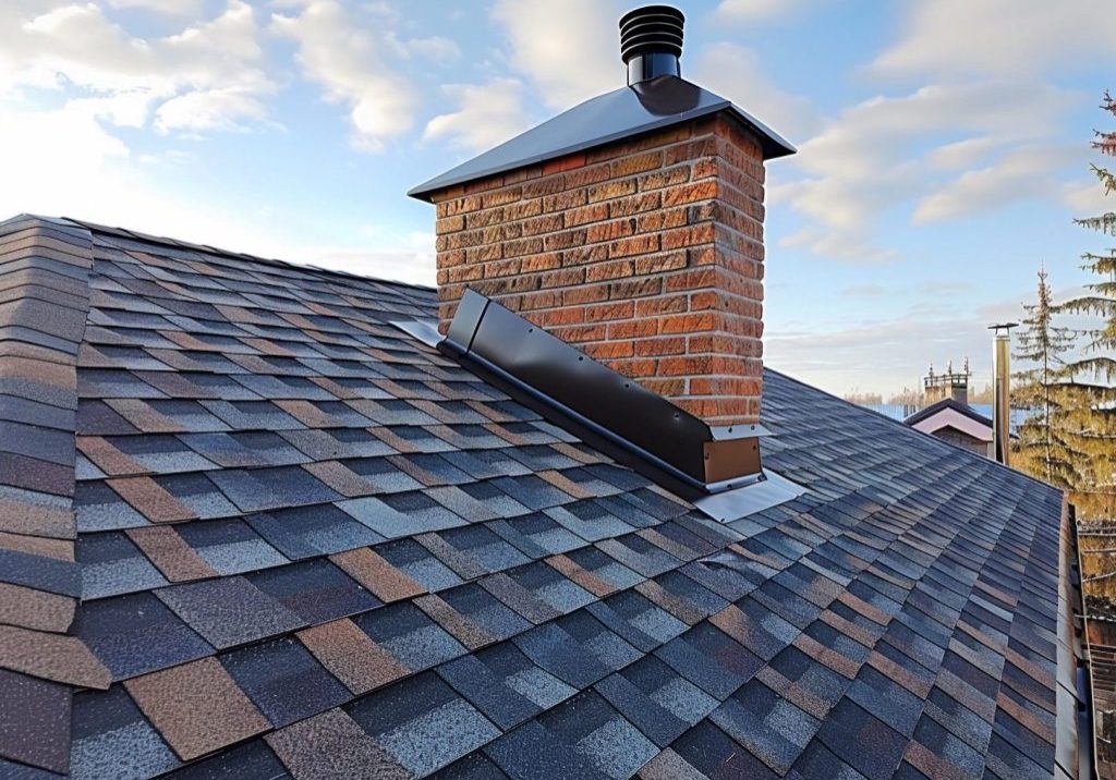 Brick Chimney on Home Roof