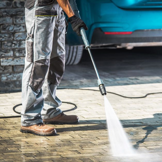 pressure washing brick