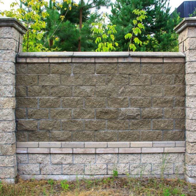 brick and stone perimeter fence