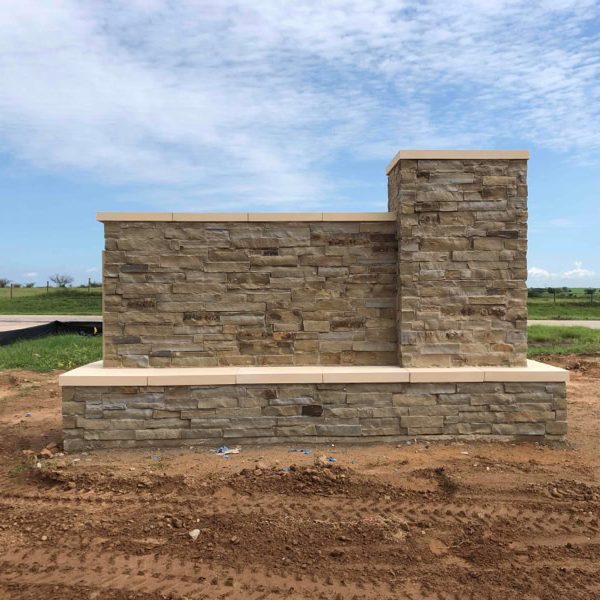 Community Monument Sign Made of Stone