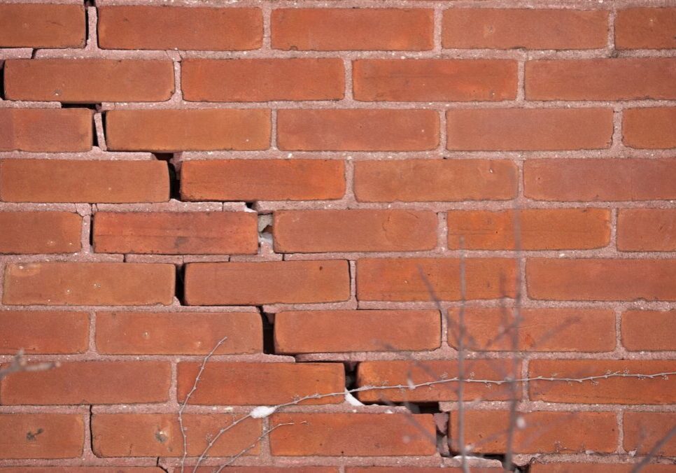 cracked brick wall
