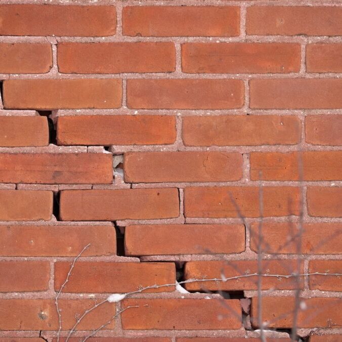 cracked brick wall