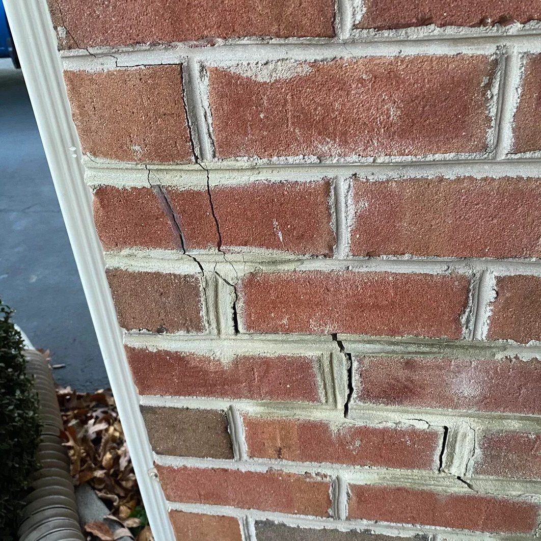 Cracked Brick and Mortar at Corner