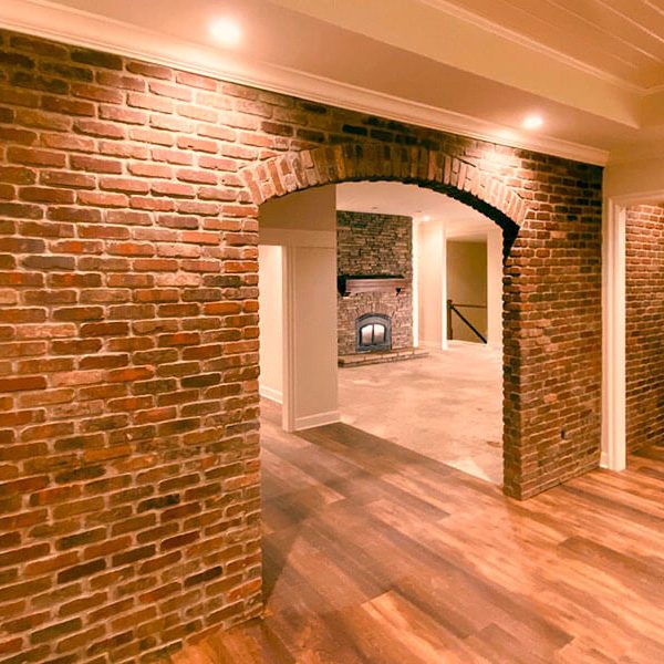 Interior Brick Veneer Wall WIth Arch
