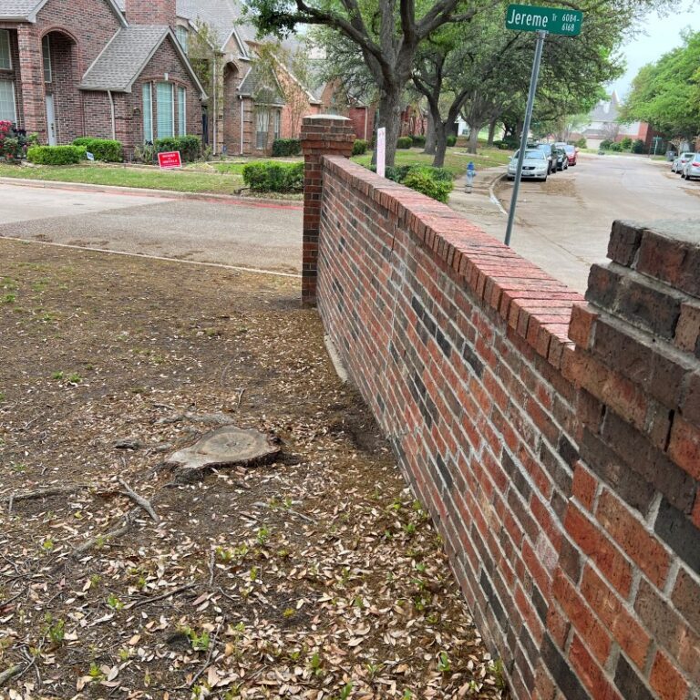 Leaning Brick Monument Sign