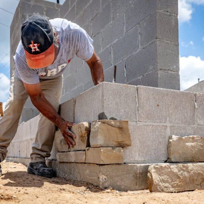 mason building stone monument sign