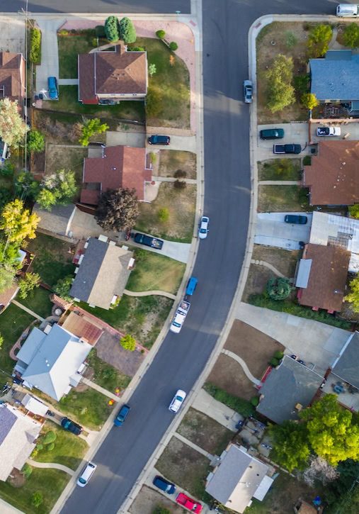 community neighborhood aerial view
