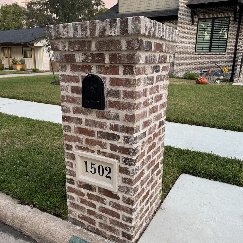New German Smear Brick Mailbox Installation