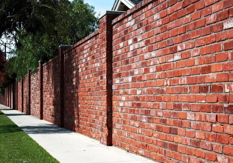 red brick community brick perimeter wall
