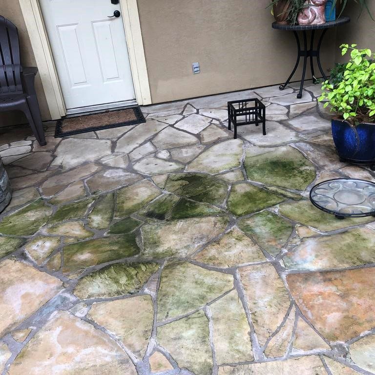 Stone In Need of Pressure Washing